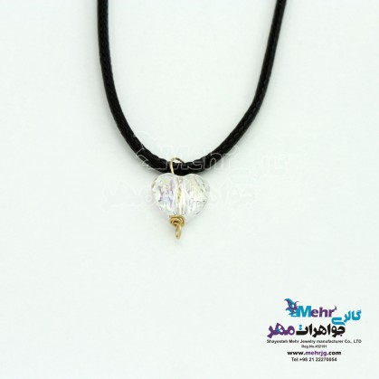 Leather Gold Necklace - Swarovski Love Bead-MM0891
